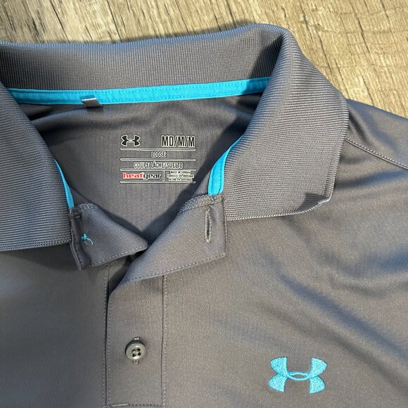 Under Armour Golf Shirt Gray Medium - Picture 4 of 4